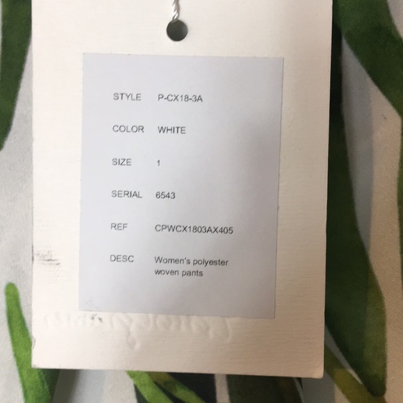 Chris Gramer Tropic Palm pants Size 1 - Picture 3 of 5